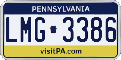 PA license plate LMG3386