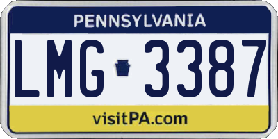 PA license plate LMG3387