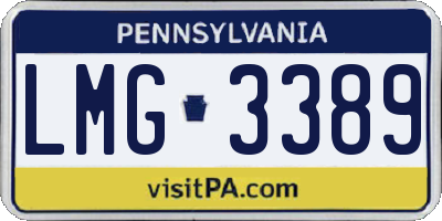 PA license plate LMG3389