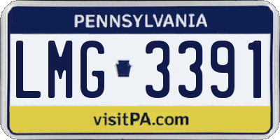 PA license plate LMG3391