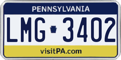 PA license plate LMG3402
