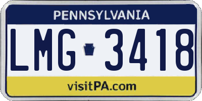 PA license plate LMG3418