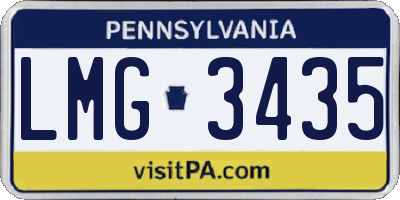 PA license plate LMG3435