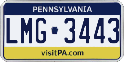 PA license plate LMG3443