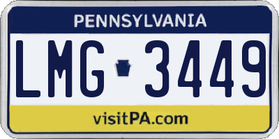 PA license plate LMG3449