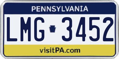 PA license plate LMG3452
