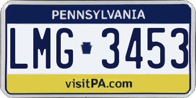 PA license plate LMG3453