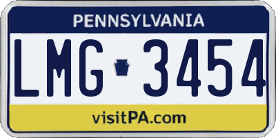 PA license plate LMG3454