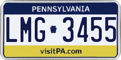 PA license plate LMG3455