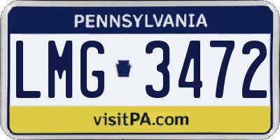 PA license plate LMG3472
