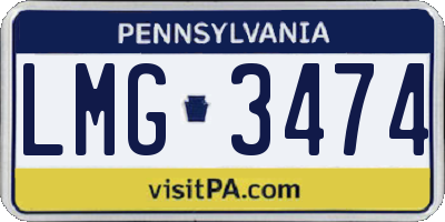 PA license plate LMG3474