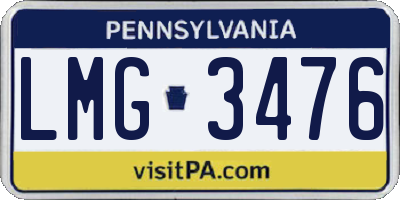 PA license plate LMG3476