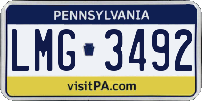 PA license plate LMG3492