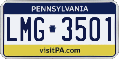 PA license plate LMG3501