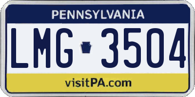 PA license plate LMG3504
