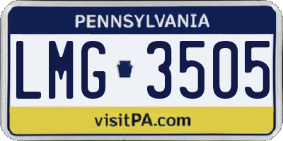 PA license plate LMG3505