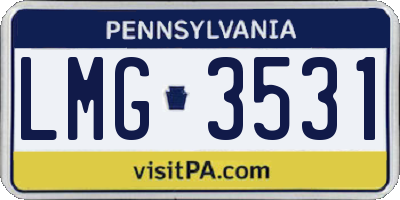 PA license plate LMG3531