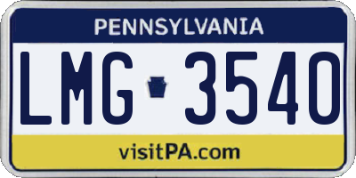 PA license plate LMG3540