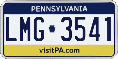 PA license plate LMG3541