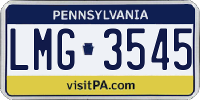 PA license plate LMG3545