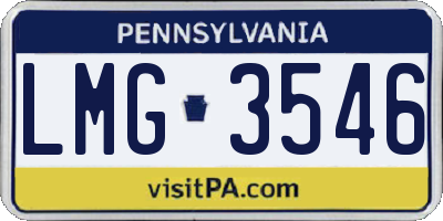 PA license plate LMG3546