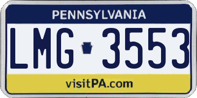 PA license plate LMG3553