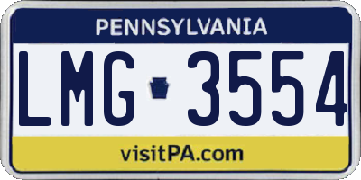 PA license plate LMG3554