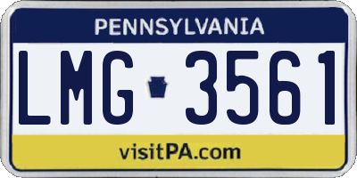 PA license plate LMG3561