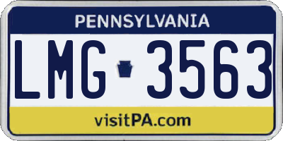PA license plate LMG3563