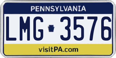 PA license plate LMG3576