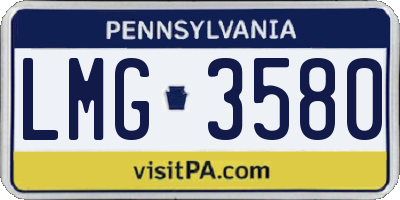 PA license plate LMG3580