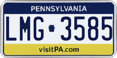 PA license plate LMG3585