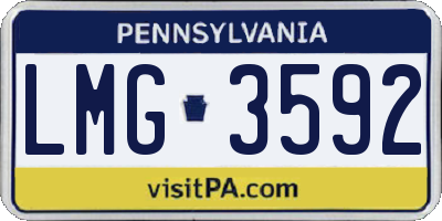 PA license plate LMG3592