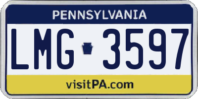 PA license plate LMG3597