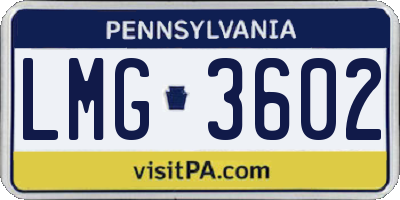 PA license plate LMG3602