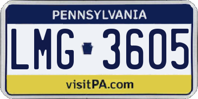 PA license plate LMG3605