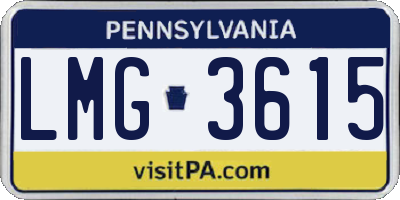 PA license plate LMG3615