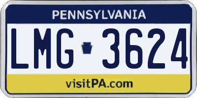 PA license plate LMG3624
