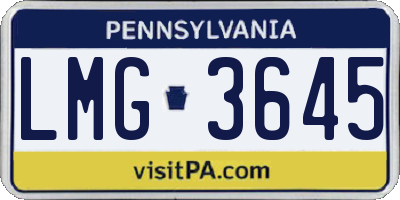 PA license plate LMG3645