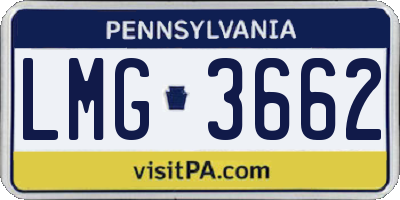 PA license plate LMG3662