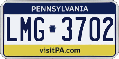 PA license plate LMG3702