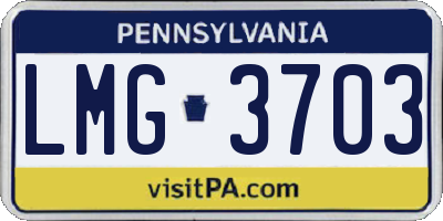 PA license plate LMG3703