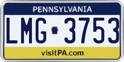 PA license plate LMG3753
