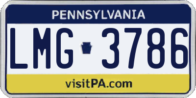 PA license plate LMG3786