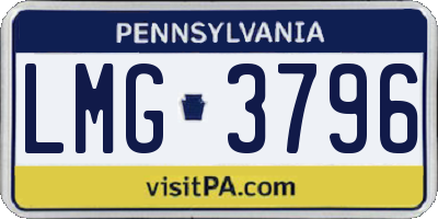 PA license plate LMG3796