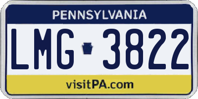PA license plate LMG3822