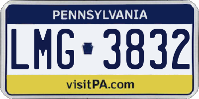 PA license plate LMG3832