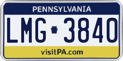 PA license plate LMG3840