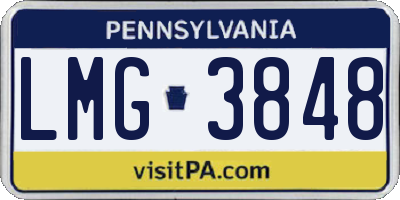 PA license plate LMG3848