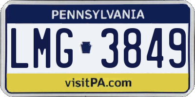 PA license plate LMG3849